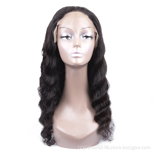 18 Inch 20 Inch 22 Inch 24 Inch 150 Density Brazilian Virgin Remy Human Hair Loose Deep Wave Curly Lace Frontal Kosher Wig